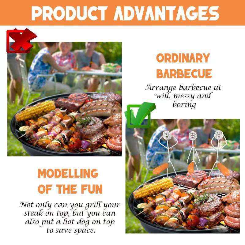 Novelty Men Shaped Stainless Steel Camp Fire Roasting Stick