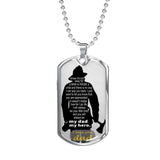 To Fireman Dad - my hero - D Tag Necklace