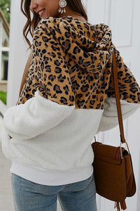 💥2021 NEW Leopard Zip-Up Patchwork Hooded Coat👚