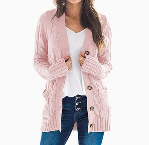 2020 Casual Cardigan Solid Color Twist Button Cardigan Sweater (50% Off)