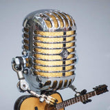 Steampunk Vintage Microphone robot lamp