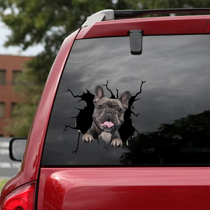 French Bulldog Crack Car Sticker
