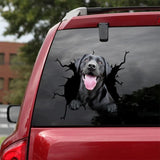 Black Labrador Retriever Crack Car Sticker, Toilet Sticker, Fridge Sticker 2